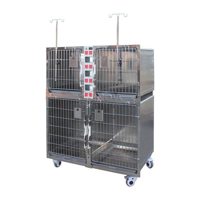 Gaiola de cão de aço inoxidável modular (com soquetes de energia)