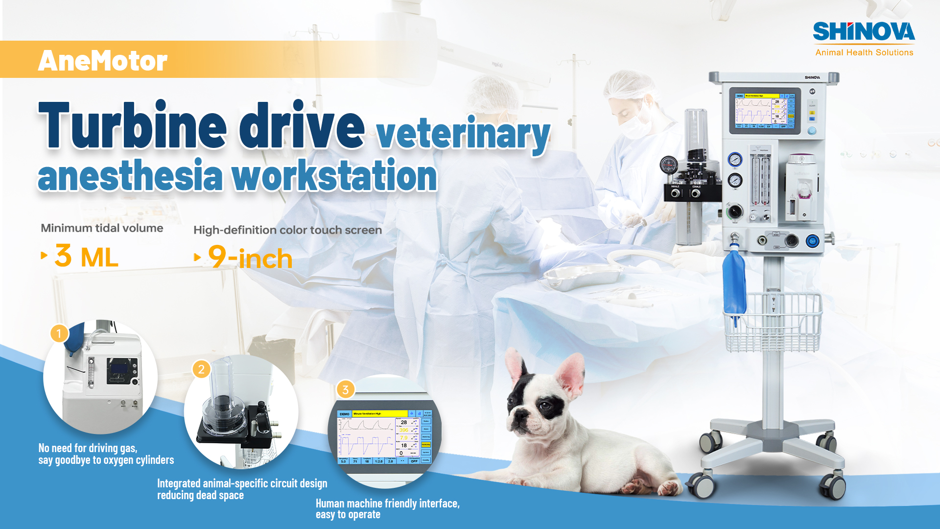 Estação de trabalho de anestesia veterinária
