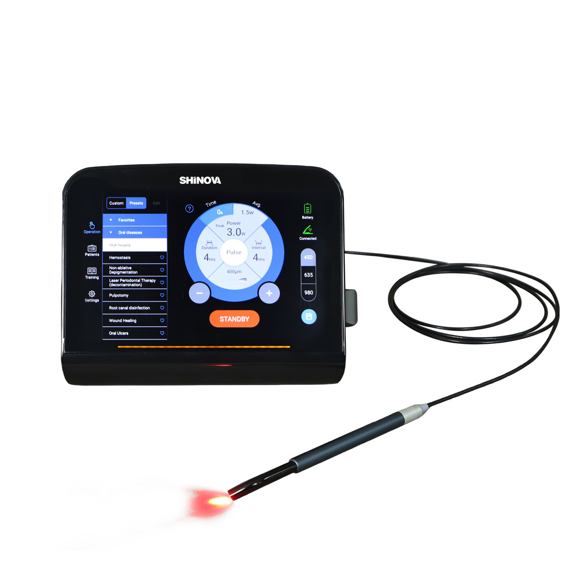 Sistema de laser de diodo veterinário