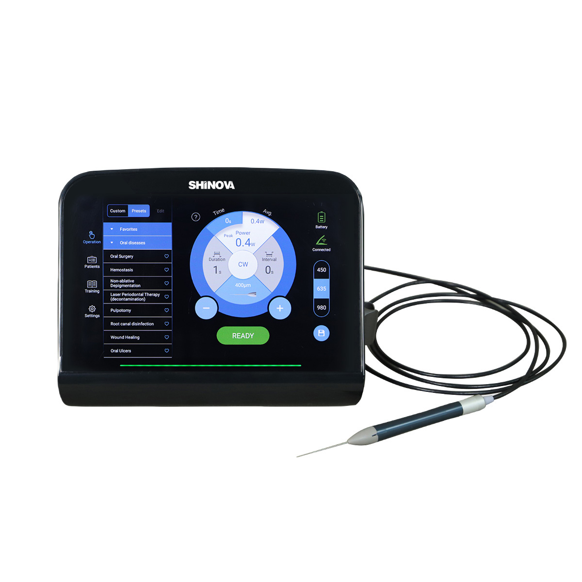 Sistema de laser de diodo veterinário